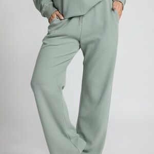 COMFRT Waffle Lounge Pant in Sage Green